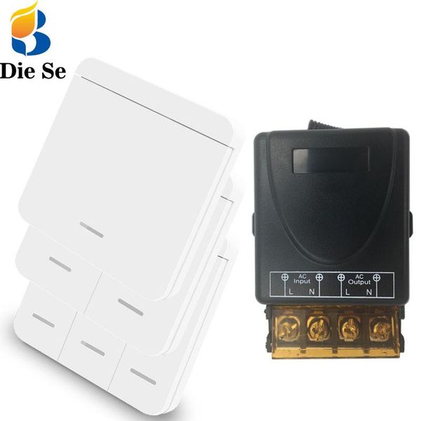 

smart home control diese high-power relay controller ac 75v~250v 30a safe 433mhz wireless receiver and 86 wall-panel switch, for light,boile