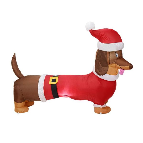 

christmas decorations 1pc inflatable dachshund glowing gas film xmas setting prop (plug)
