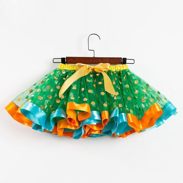 

girls kids tutu party dance ballet toddler baby costume dot print skirts mini pettiskirt clothes rainbow for girl 2021, Blue