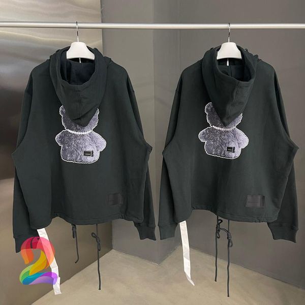 

men's jackets we11done jacket men women reflective bear hooded welldone couple zipper, Black;brown