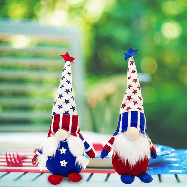 

National Day Patriotic Gnome Plush Doll Home Room Desktop Decoration Kids Kwaii Cute Faceless Ornaments Gift 2021 Party Favor