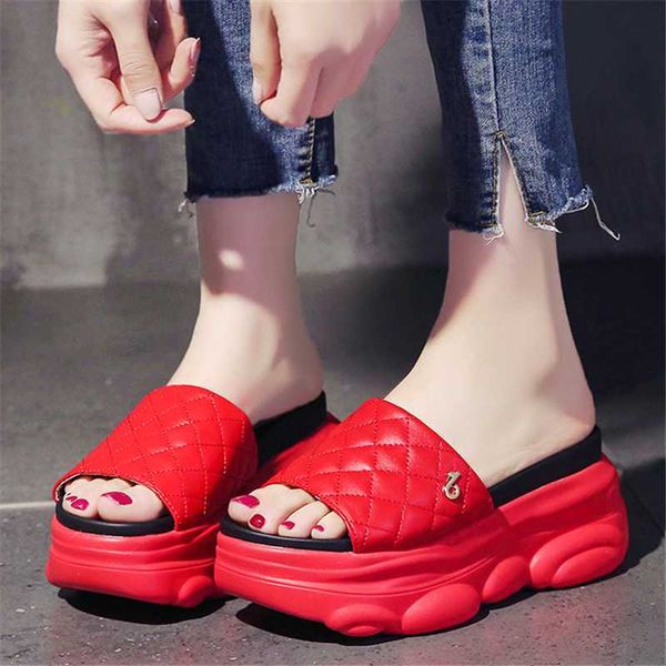 

platform high slippers women open toe wedges sandals summer soft bottom indoor outdoor recreational metal decoration beach shoes, Black