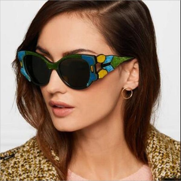 

trend individual character sunglasses women big frame designer cat eye glasses female lady rave festival, White;black