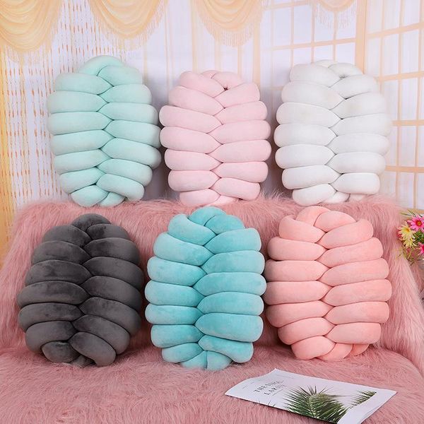 

pillow blast yarn ball knotted hand-woven cushions