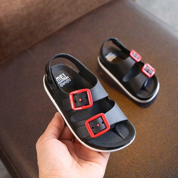 

elling designer boy open toe kids sandals summer toddler boys adjustable strap fisherman beach children male casual sandal size:23#-32# clas, Black
