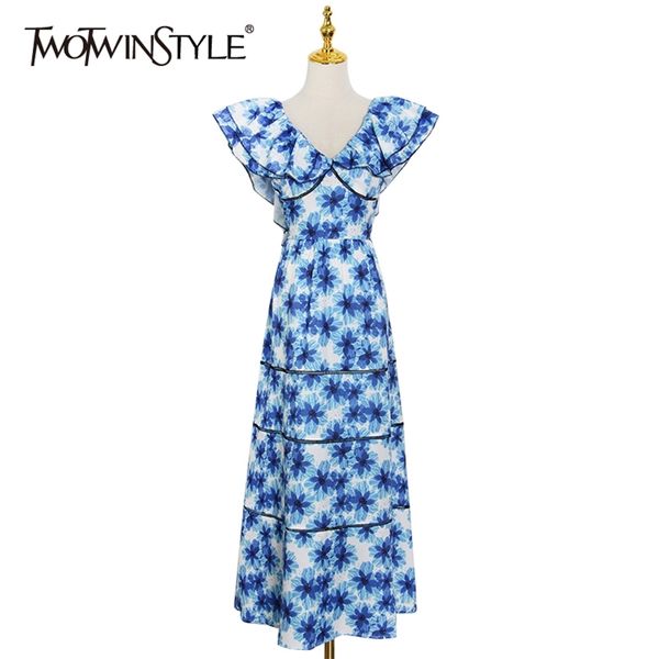 

temperament print summer dress for women v neck short sleeve high waist vintage midi dresses female fashion 210520, Black;gray