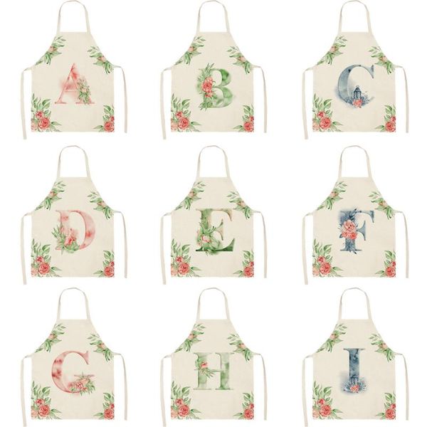

aprons letter series fashion cotton linen apron for kids women men kitchen baking cooking barbecue shef cleaning tools