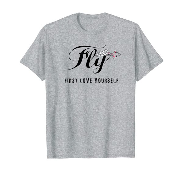 

fly first love yourself airplane heart tee shirt, White;black