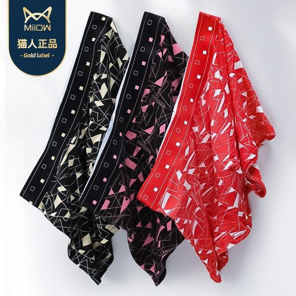 

underpants men's underwear soft boxer shorts mid-waist, Black;white