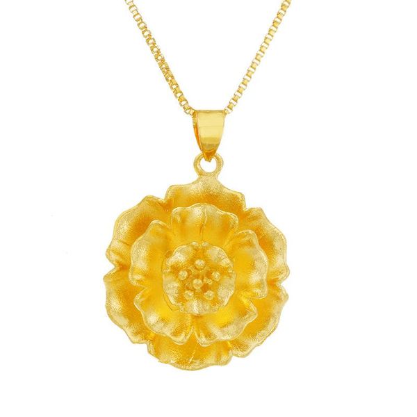 

pendant necklaces multilayer flower necklace rose 24k gold plated chain ethnic anniversary wedding engagement jewelry, Silver