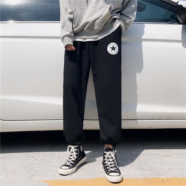 

men's pants 2021 men joggers brand male trousers casual sweatpants jogger grey elastic cotton gyms fitness workout dar xxxl, Black