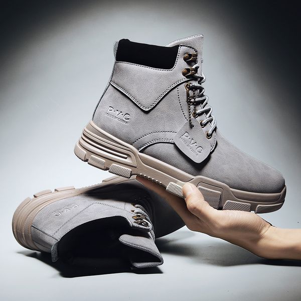 

2021 new mens worker boot high-oots mens shoe 1, Black
