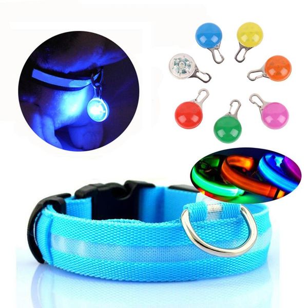 

dog collars & leashes nylon led cat collar necklace luminous fluorescent for night safety flashing glow in the dark to protect pet