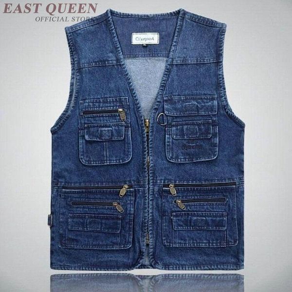 

men's vests latest waistcoat designs for men jeans denim male with many pockets fashion tactical vest sleeveless jacket dd1207, Black;white