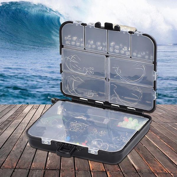 

246pcs/lot fishing hooks set tackle box with fish swivels weights jig heads sinker accessories