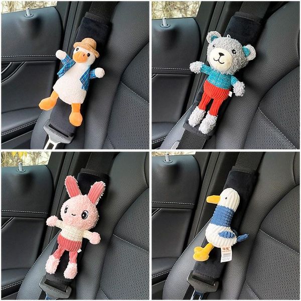 

safety belts & accessories car seat belt cover decoration creativity cute animal plush dolls action figure ornament auto interior girls gift