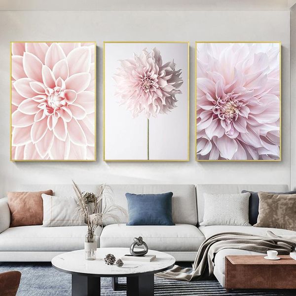 

paintings gatyztory 3pcpainting by numbers pink flower hand painted drawing on canvas acrylic pictures home decoration gift