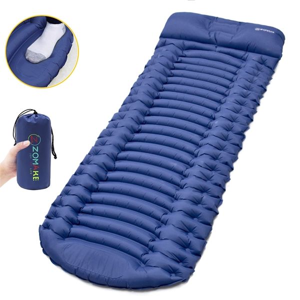 Zomake Foot Pressing Sponge Infalatable Air Camping Mattres Large 200 * 66cm Comodo materassino per dormire all'aperto Escursionismo con TPU 220104