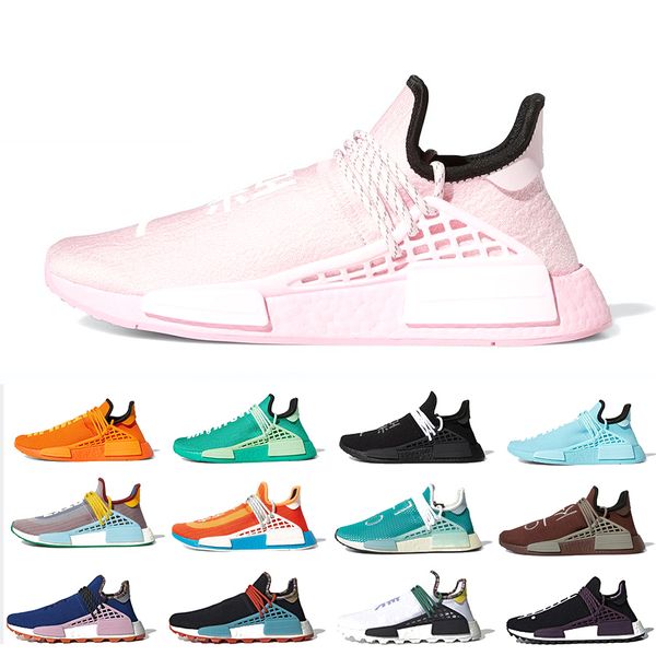 

nmd hu human race mens running shoes bright pink yellow white black sun glow solar solar pack hi res red pale nude nobel ink know soul cream