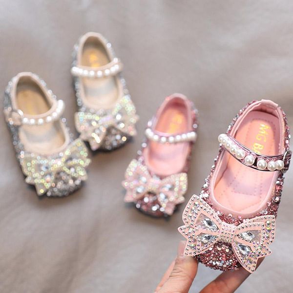 

spring autumn girls fluffly shoes butterfly crystal snow bling princess slip on mary janes pearls child fairy flat, Black;grey