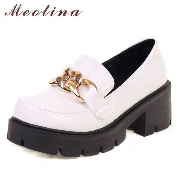 

women's thick heels round head high metal decoration black 2 9