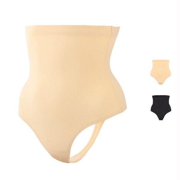 

women's shapers body shaping pants women high waist thong plus size underwear abdomen panties female ice silk corset briefs lingerie, Black;white