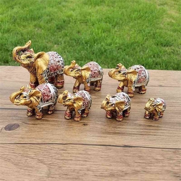 

gold pink elephant 7-piece set thai elephant