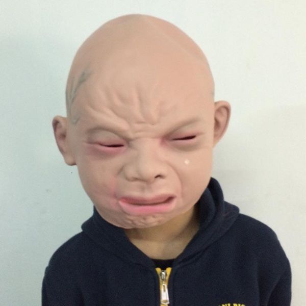 

party masks wholesale halloween latex crying mask baby happy costume