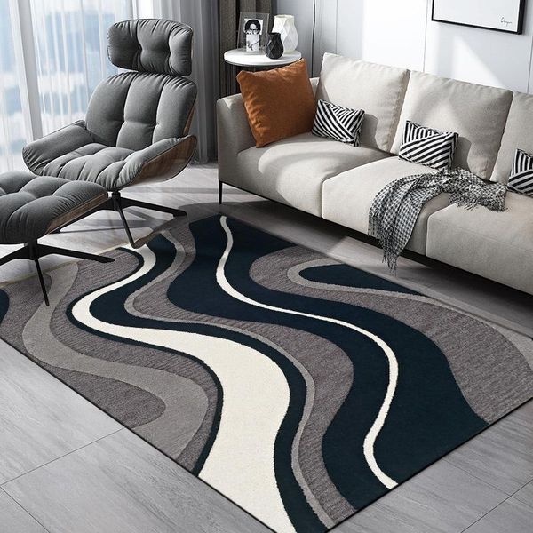 

carpets customized fashion, modern european and american geometric curve blue-gray living room, kitchen mat carpet