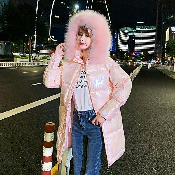 

women's down & parkas fitaylor winter long jacket women hooded bright color artificial fur collar warm cotton coat loose thick sno, Black