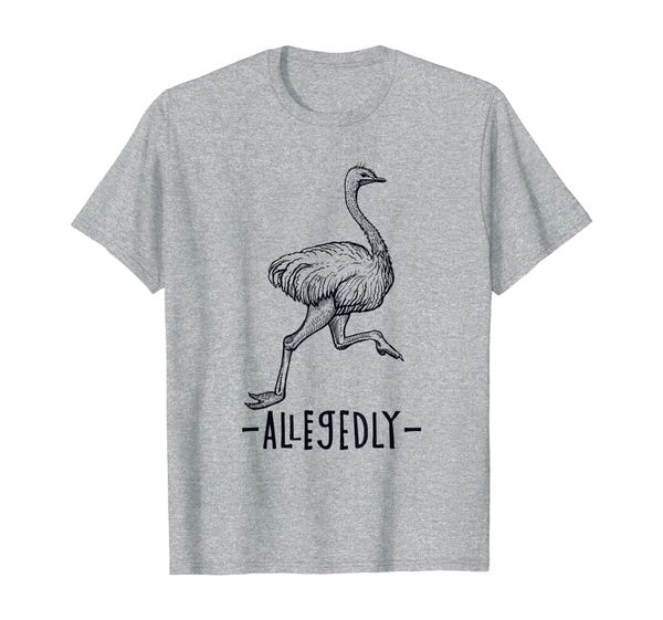 

allegedly ostrich graphic flightless ostrich bird lover t-shirt, White;black