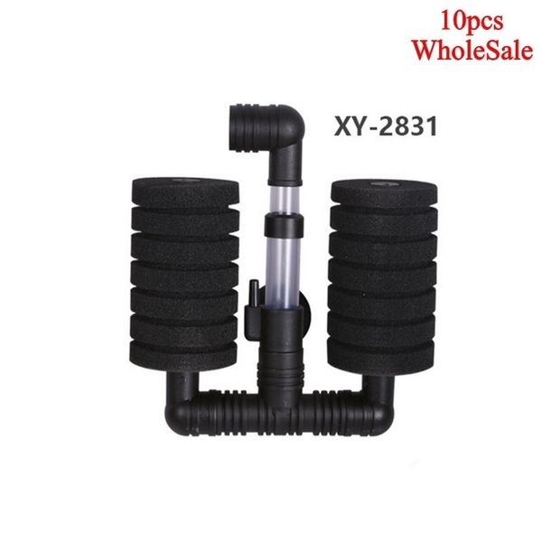 10 PCS Bio Sponge Filter Betta Fry Camarão Aquário Peixe Tanque Duplo Head XY-2831 sem embalagem Prático Y200922