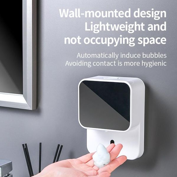 

liquid soap dispenser automatic washing machine foam antibacterial smart sensor hand sanitizer home wall hanging with led display