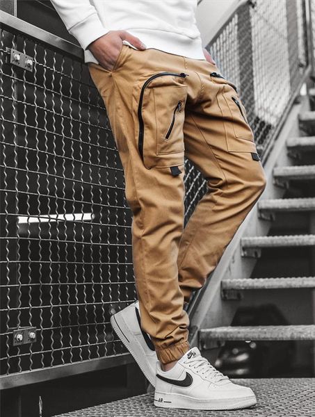 

cargo multi pocket sweatpants women pant harem joggers travel appointment trousers hip hop casual male, Black