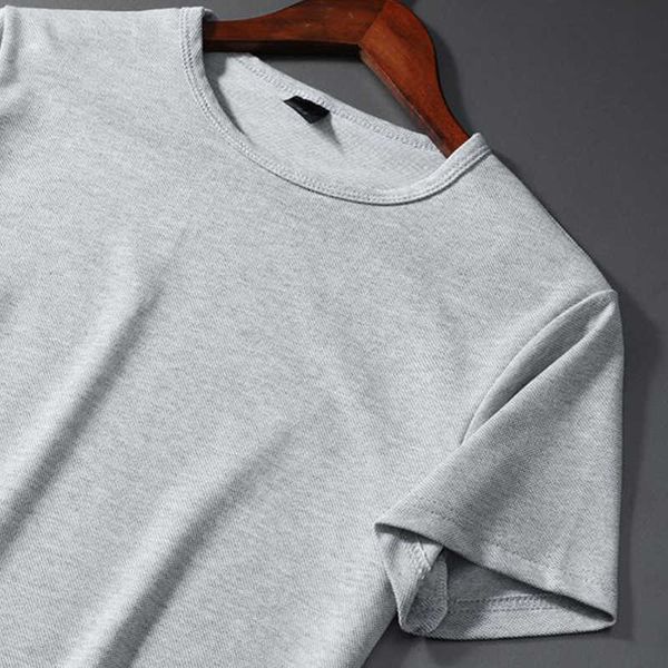 

100% pure cotton tee shirts men summer basic casual t-shirt man simple solid color black white gray o-neck short tees male 210629, White;black