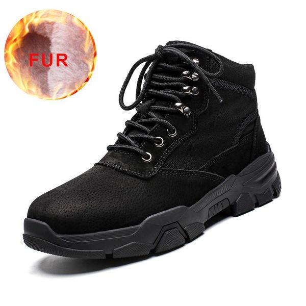 

boots 2021 men's shoes keep warm in winter comfortable lace black plus velvet the indestructible outdoor size of snow