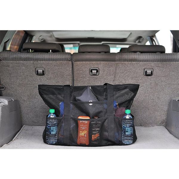 

summer portable mesh travel dirty clothes washing bags breathable handbags large capacity beach totes bag duffel