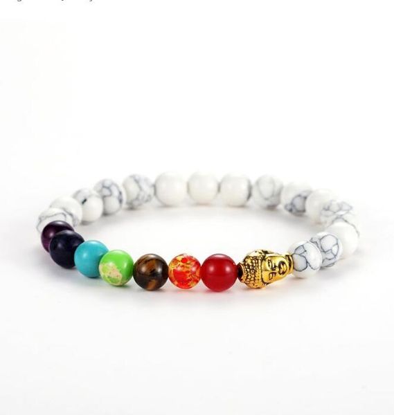 

7 chakra bracelet men black volcanic stone balance beads reiki buddha prayer natural yoga couple gift beaded, strands