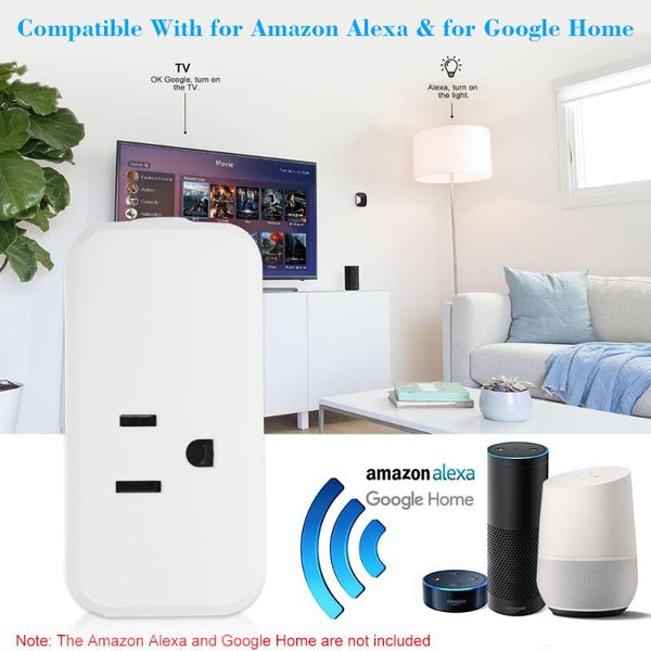 

wifi smart outlet compact size rectangle style with bulgy on/off button smart socket support app remote control for home safe
