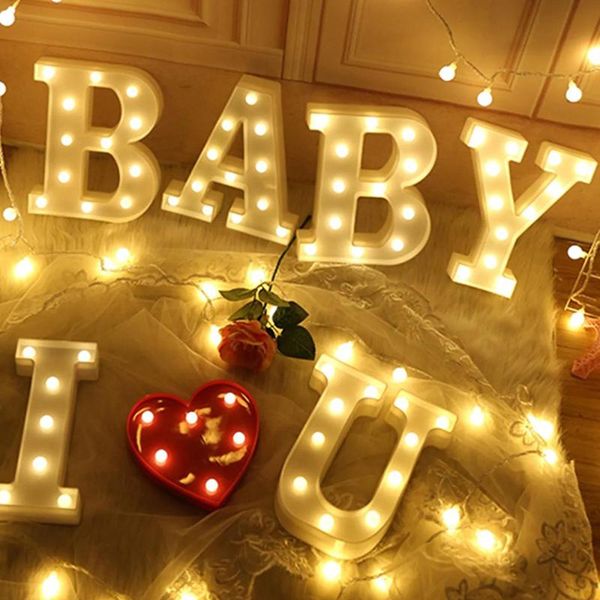 

novelty items 22cm led letter night light alphabet battery home culb wall decoration party wedding birthday decor valentine's day gift