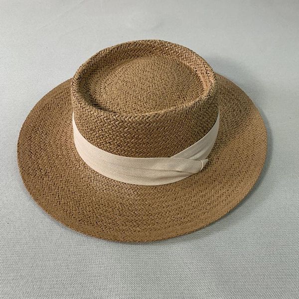 

wide brim hats summer net red hat female flat straw beach seaside vacation sun protection fashion raffia, Blue;gray
