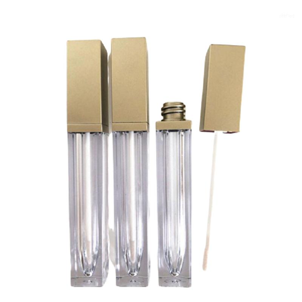 

storage bottles & jars 6ml lip gloss containers refillable gold lipgloss tube empty cosmetic square tubes travel bottle 25pcs/lot