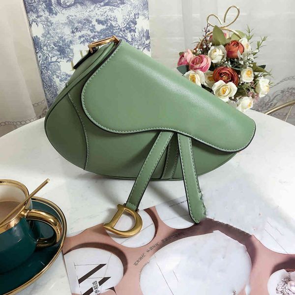 

factory outlet design leather women's saddle bag head leather embroidery single shoulder messenger bag badge shoulder strap