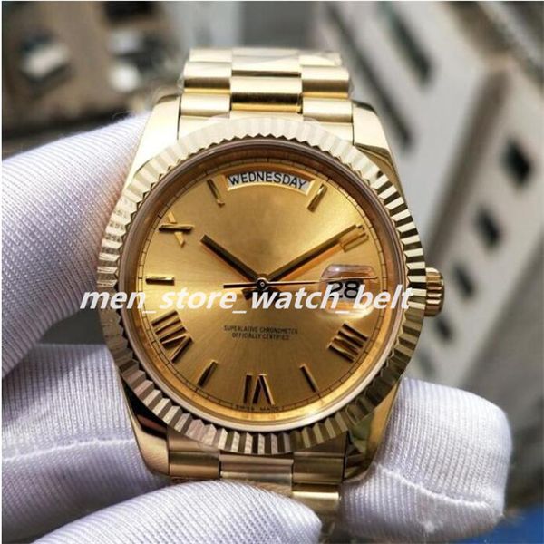 

6 style elling quality bp maker v5 version 40mm day-date 228238 president 18k gold asia 2813 movement mechanical automatic mens watch watche, Slivery;brown