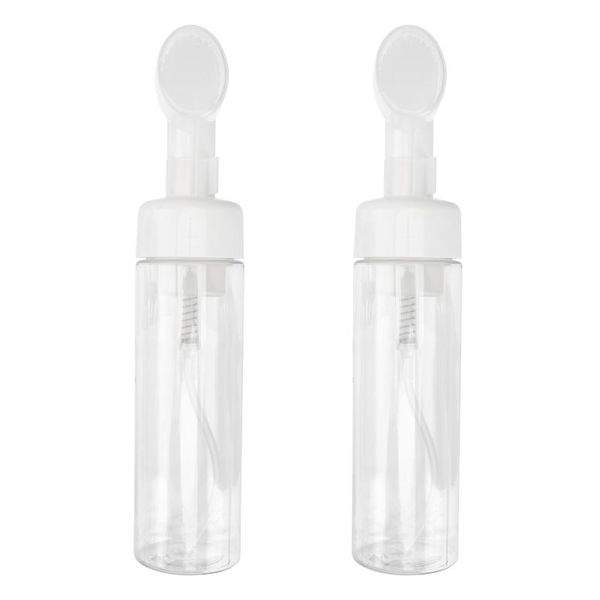 

storage bottles & jars 2pcs transparent foaming portable sub brush
