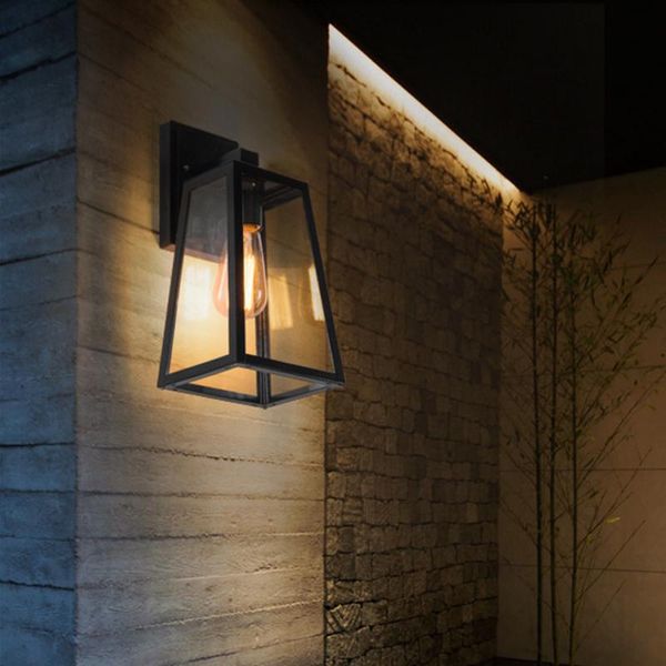 

american retro outdoor wall lamp simple waterproof outside sconce e27 bulb light decor for garden porch aisle home door lighting lamps