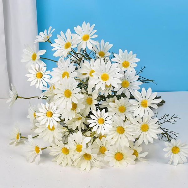 

decorative flowers & wreaths 1pc mini artificial daisy latex flower silk party wedding bouquet decoration home