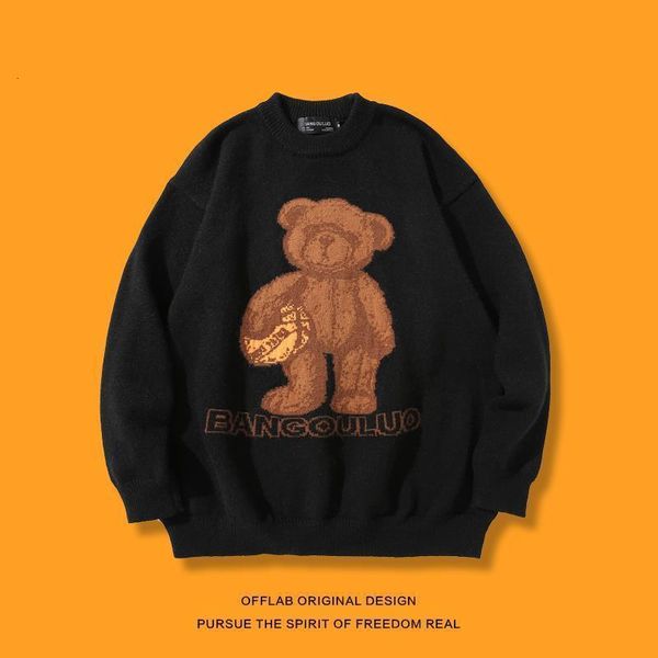 

hoodies men's and women's cartoon bear sweaters, lovers' sweaters, Black