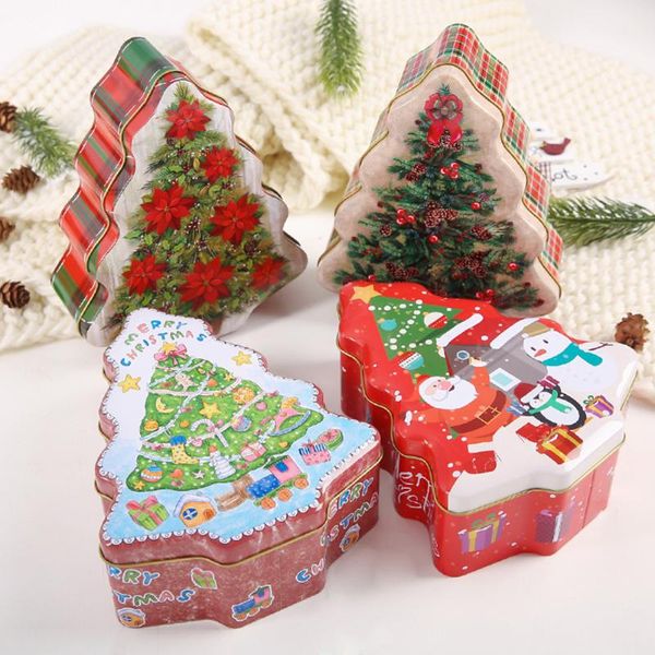 

christmas tree tin sealed jar jewelry biscuits coin candy storage box container caseÂ organizer holder 2021 happy year gift wrap