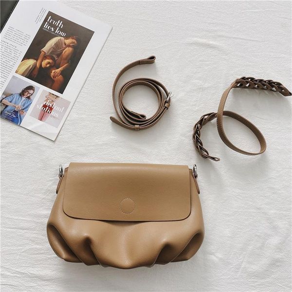 

evening bags 2021 twist fold bag wild retro trend female leather shoulder messenger designer satchels purses and handbags